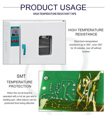 Cinta Térmica Aislante BGA Alta Temperatura "Gold Finger" (Poliamida Adhesiva) Protección Placa Electrónica