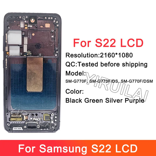 TFT probado para Samsung S22 5G pantalla LCD Digitalizador de pantalla táctil para Samsung S901 S901B S901U SM-S901E/DS pantalla
