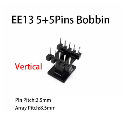 Núcleo Ferrita EE13 PC40 con Bobina Vertical/Horizontal (6/8/10 Pines)