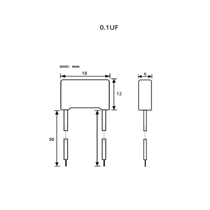 Capacitor Seguridad X2 (0.1uF-0.47uF, 275V AC) con Cable Flexible - Pack 5 Unidades (Valores Surtidos)