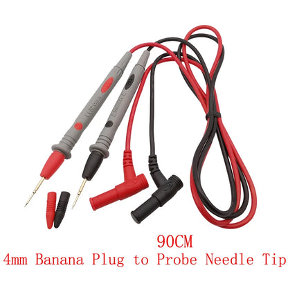 Puntas Prueba Universales Multímetro - Banana 4mm a Pinza Cocodrilo / Gancho / Aguja (1 Pza)