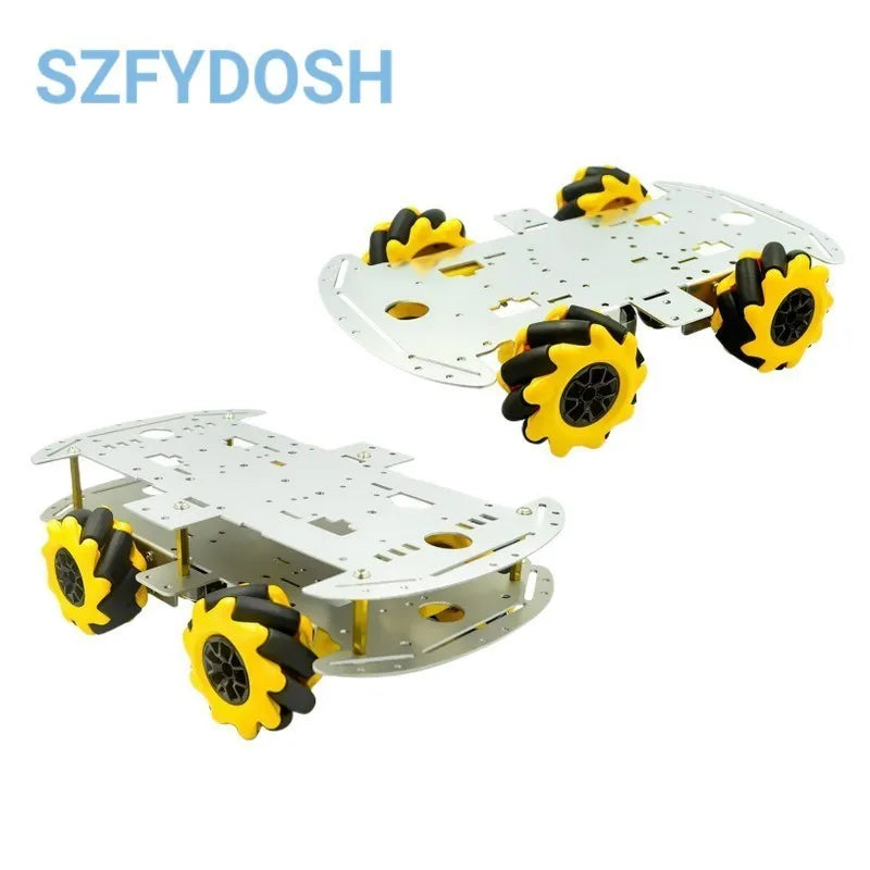 Kit Chasis Auto Robot Omni-Direccional con Ruedas Mecanum y 4 Motores TT para Arduino/Raspberry Pi DIY