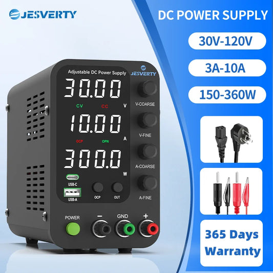 Fuente de Poder Laboratorio Ajustable DC 30V 10A Regulador Voltaje con Encoder Switch