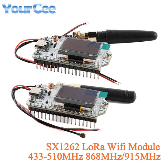 Placa Desarrollo LoRa ESP32 SX1262 WiFi Kit 32 (433-510MHz / 868-915MHz) con Pantalla OLED Azul 0.96" para Arduino