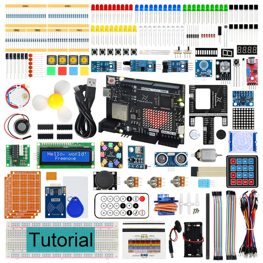 Kit Inicio Freenove Completo para Arduino UNO R4 WiFi Mini (V5, ARM Cortex-M4, 343 Items, 90 Proyectos, Tutorial 474 Págs)