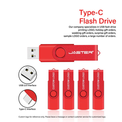 Memoria USB Flash Drive Pendrive Tipo C (32GB/64GB/128GB) con Llavero Regalo Empresarial