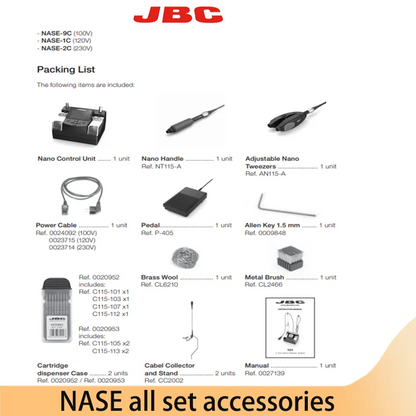 JBC NASE NANE 2-Tool Nano Rework Station including C115 Soldering iron tips  NT115-A Handle Repair Tool soldering iron kit