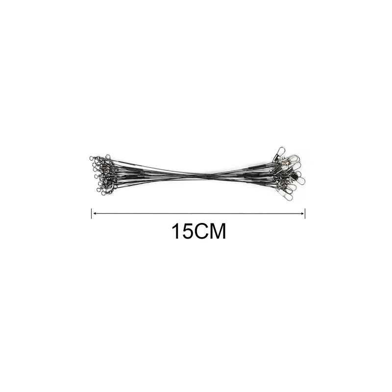 Sedal Acero Líder Anti-Mordida con Giratorio para Pesca (15/20/25/30cm) Accesorio Leadcore (20 Unidades)