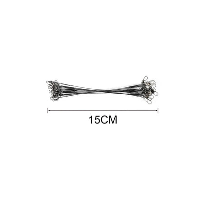 Sedal Acero Líder Anti-Mordida con Giratorio para Pesca (15/20/25/30cm) Accesorio Leadcore (20 Unidades)