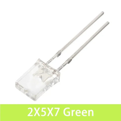 Diodo LED Transparente 2x5x7mm Kit Colores (Rojo/Amarillo/Azul/Verde) (100 Unidades)