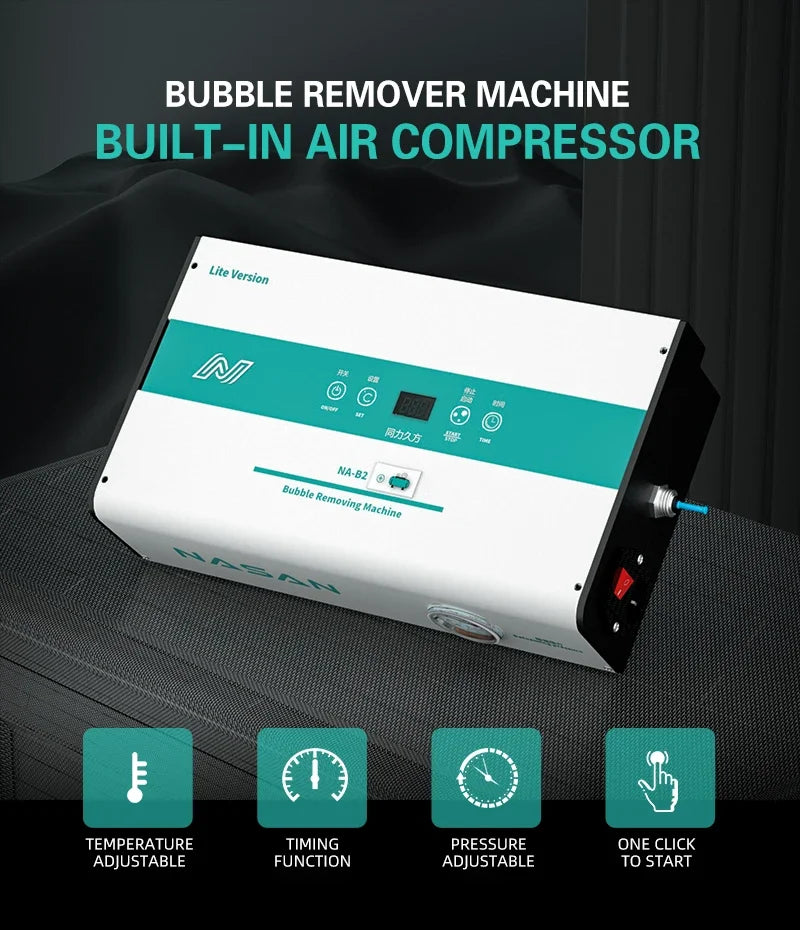 Máquina Laminadora Vacío Nasan NA-SUPA Lite + Removedor Burbujas NA-B2 + Separador NA-SP23 Ultra para Pantalla LCD Plana/Curva Reparación