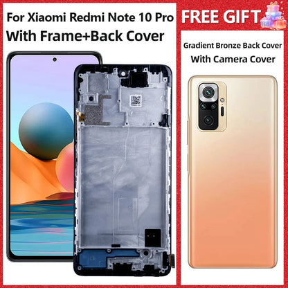 6.67" for Xiaomi Redmi Note 10 Pro LCD M2101K6G Display Touch Screen For Redmi Note10Pro LCD Display Frame Assembly