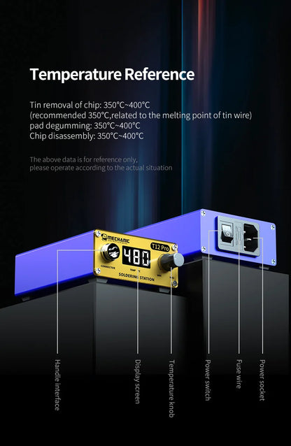 MECHANIC T12 Pro Soldering Station - Intelligent LED Digital Display Anti-Static Thermostat Heating Repair Welding Tool