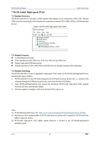 Adaptador Debugger/Descarga Online WCH LinkE (Soporta WCH RISC-V MCU / ARM SWD, USB a Serial)