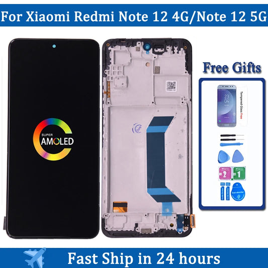 For Xiaomi Redmi Note 12 4G 23021RAAEG 22111317I LCD Display Touch Screen Digitizer Panel Assembly For Redmi Note 12 5G LCD