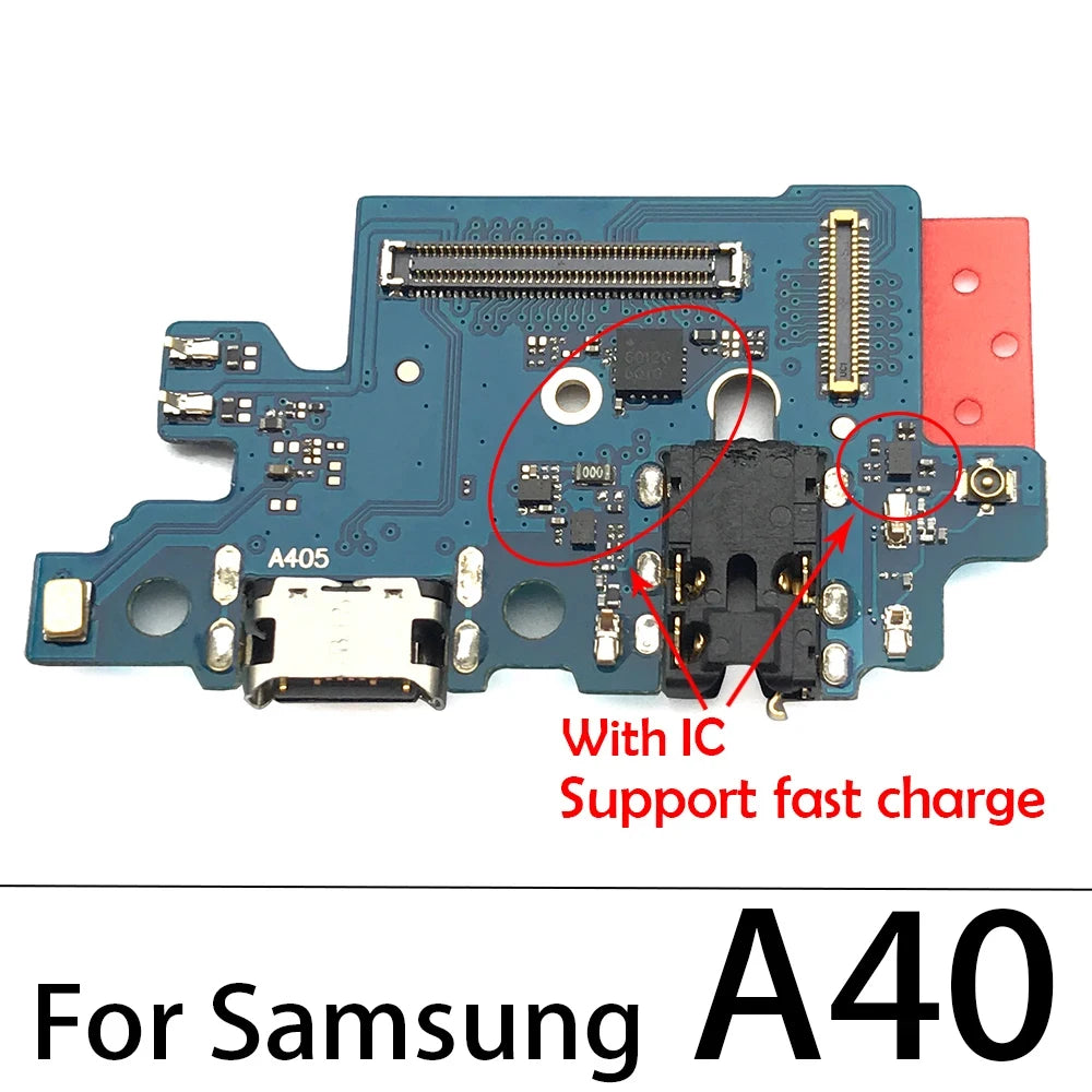 Placa Puerto Carga USB con Conector Dock y Micrófono para Samsung Galaxy A10/A20/A21S/A30/A31/A40/A41/A50/A51/A60/A70/A71