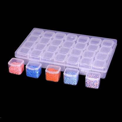 Contenedor Almacenamiento Pintura Diamante (28/56 Ranuras Rejilla) Caja Herramientas Transparente Accesorios Bordado DIY Cuentas