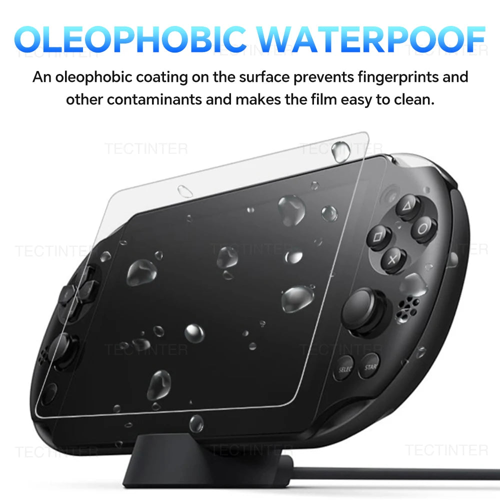 Protector Pantalla para Sony PS Vita (PSV 1000/2000): Cristal Templado Frontal + Film Trasero Transparente HD Completo