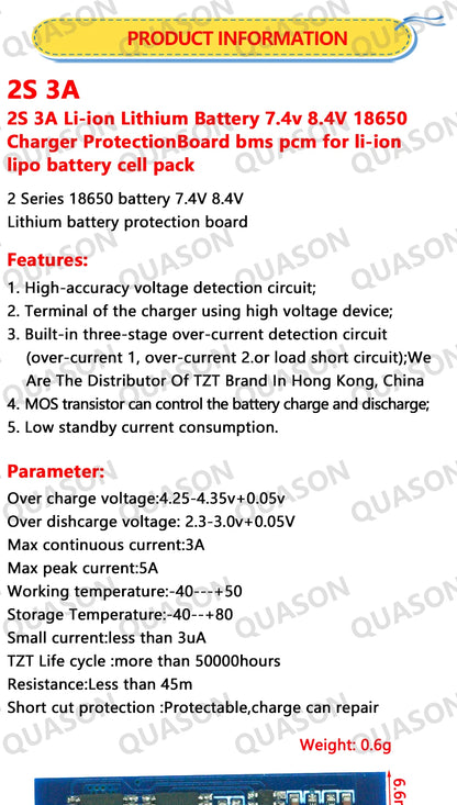 2S 3A 4A 5A 8A 10A 13A 20A 7.4V 8.4V Li-ion 18650 Lithium battery protection board / BMS board Standard / Balance