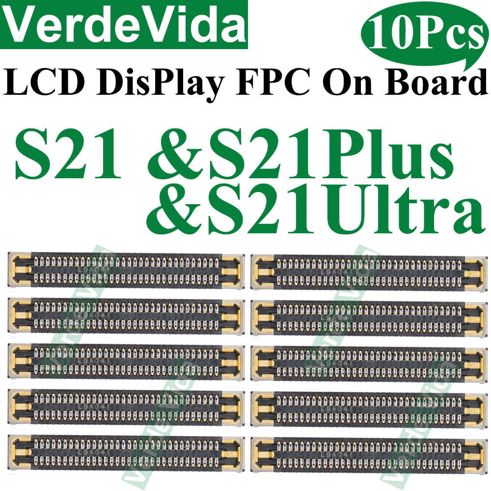 Conector FPC Flex Pantalla LCD para Placa Base Samsung S10 Lite/S21 FE/S22/S23 Ultra/S24 Plus/Note 10/20 (10 Unidades)