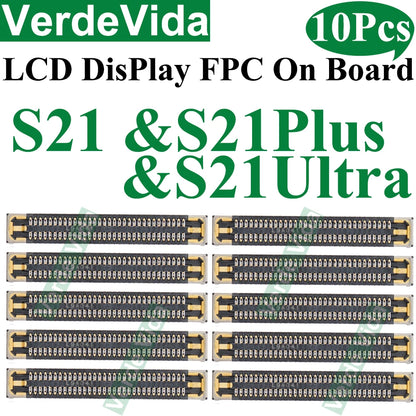 Conector FPC Flex Pantalla LCD para Placa Base Samsung S10 Lite/S21 FE/S22/S23 Ultra/S24 Plus/Note 10/20 (10 Unidades)