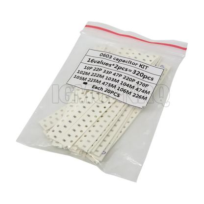 Kit Capacitores SMD Cerámicos 0603/0805/1206 - 1pF a 10uF (320/720/2500 Piezas)