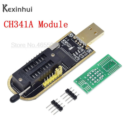 Kit Programador USB CH341A 24/25 Series EEPROM Flash BIOS + Clip Test SOIC8/SOP8 + Adaptador 1.8V + Adaptador SOIC8