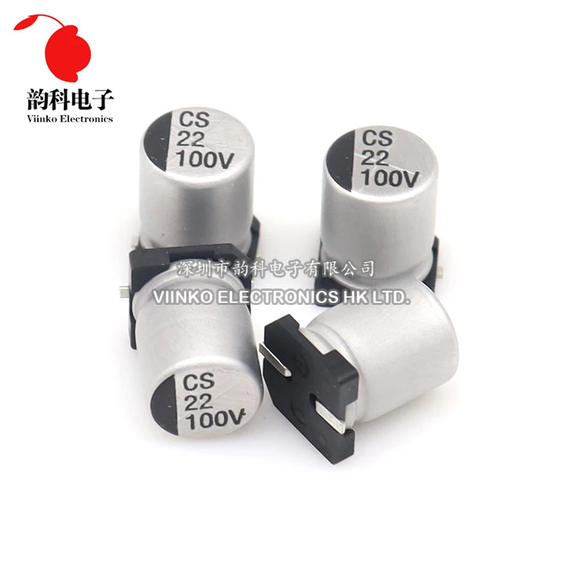 Capacitor Electrolítico Aluminio SMD (1uF-1000uF, 6.3V-50V) - Pack 10 Unidades (Valores Surtidos)