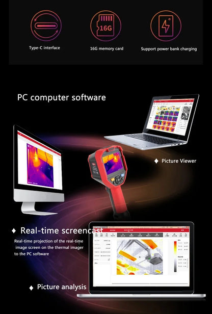 Termógrafo Infrarrojo Profesional Mejorado UNI-T UTi720E - Cámara Térmica Testeo Industrial/Circuitos PCB/Calefacción Suelo