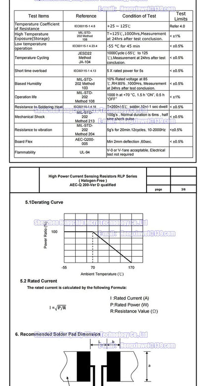 Resistencia Aleación SMD 2512 2W - Varios Valores Bajos (R001 a R300) 6.4x3.2mm - Lote 20 Piezas