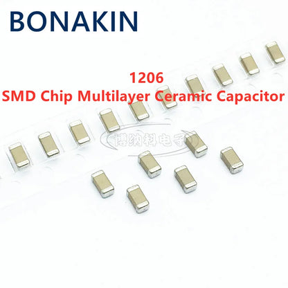 Capacitor Cerámico Multicapa SMD 1206 (33uF 336M, 6.3V-50V X7R 20%) - Pack 20 Unidades