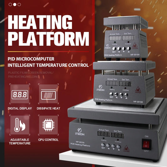Plataforma Calefactora PCB de Alto Rendimiento con Display Digital (Temperatura Constante) ITECH HP-B100/B150/B180