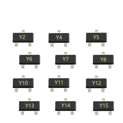 Diodo Zener SMD SOT-23 - Varios Voltajes (12V Y2 / 15V Y4 / 16V / 18V / 20V / 22V) - Lote 100 Piezas