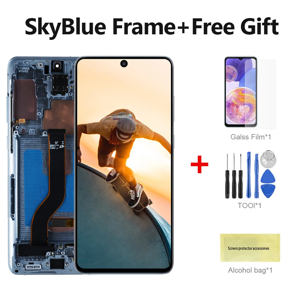 Pantalla AMOLED de 6,7 pulgadas para Samsung Galaxy S20 Plus LCD G985 G985F G985F/DS G986 LCD S20 + con montaje de digitalizador de cristal táctil