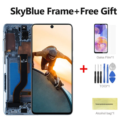 Pantalla AMOLED de 6,7 pulgadas para Samsung Galaxy S20 Plus LCD G985 G985F G985F/DS G986 LCD S20 + con montaje de digitalizador de cristal táctil