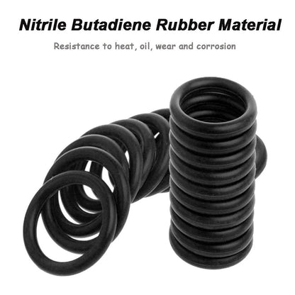 Set Surtido O-Rings Goma Nitrilo 32 Tamaños Universales (Junta Sello) para Plomería/Automotriz/Grifo Reparación (225/419 Piezas)