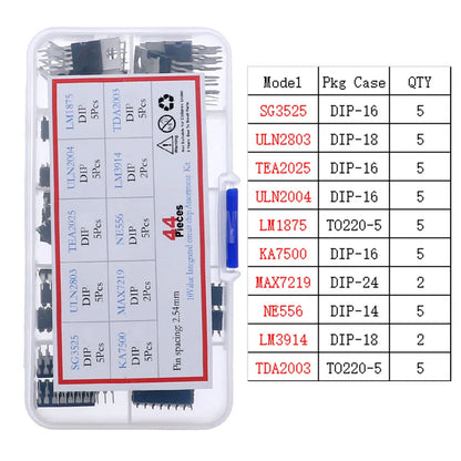 Kit Surtido Chips IC Lógica CMOS (Series 4000/4500/74HC/74LS) con Zócalos