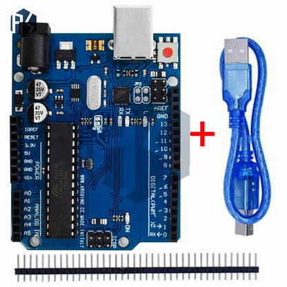 Placa Desarrollo Arduino UNO R3 (Oficial Certificada, ATMEGA16U2 + MEGA328P) con Cable USB Tipo A a B