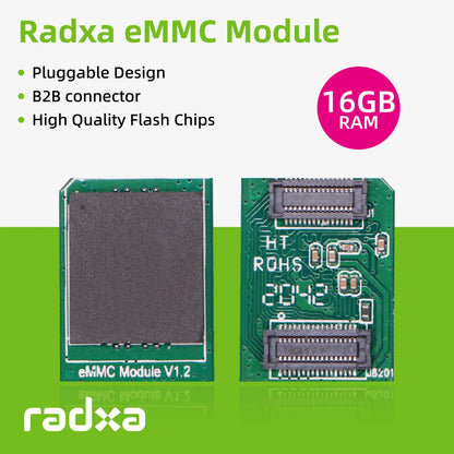 Módulo eMMC Radxa (Hasta 128GB, Conectable, Compatible con SBCs Radxa)