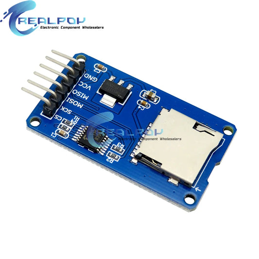 Módulo Lector Tarjetas Micro SD/Mini TF Shield con Interfaz SPI para Placa Expansión Arduino DIY Kit