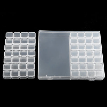 Caja Almacenamiento Plástico Organizador 28/32/48/56/64 Ranuras para Cuentas Pintura Diamante/Joyería/Accesorios DIY (1 Unidad)