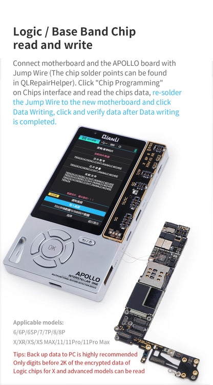 Qianli Apollo interstellar One For iPhone Fixed Photosensitive Original Color Data Line Detection Battery Code Read And Write