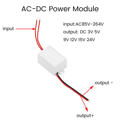 Mini Módulo Convertidor Buck AC 100-264V a DC 3.3V/5V/12V/24V 3W Switching Estabilizado