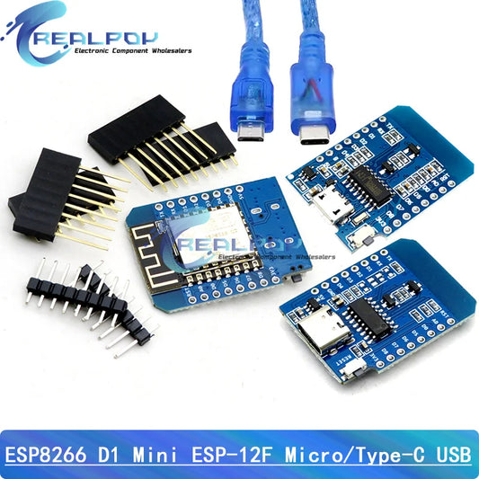 Módulo Wemos D1 Mini ESP8266 (ESP-12F) WiFi Placa Desarrollo Micro USB/Type-C 3.3V + Pines