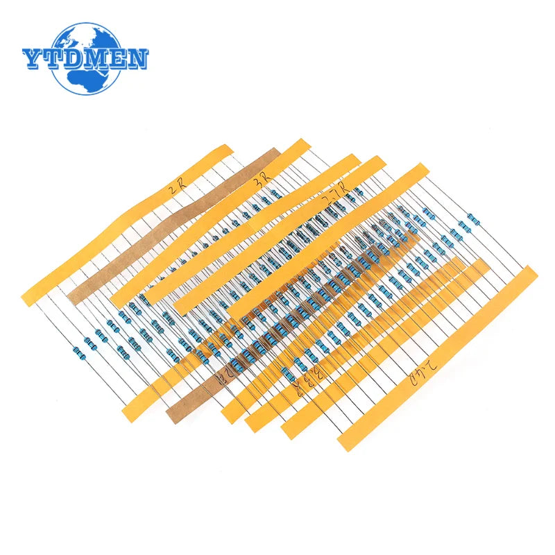 Kit Resistencias Película Metálica 1/4W 1% (2 Ohm - 3.3 Ohm) para Reparación Airbag Auto (120 Unidades)