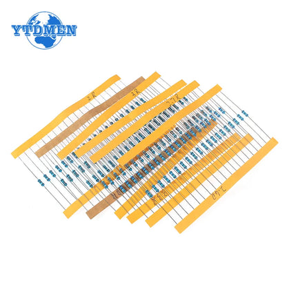 Kit Resistencias Película Metálica 1/4W 1% (2 Ohm - 3.3 Ohm) para Reparación Airbag Auto (120 Unidades)