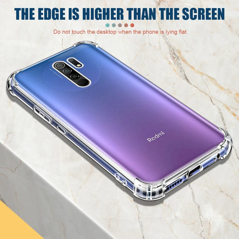 Funda Carcasa Teléfono Silicona Suave Transparente Anti-Golpes para Xiaomi Redmi 8/8A/9A/9C NFC/9AT / Note 8/8T/9 Pro Max/9T