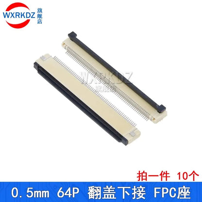 10PCS FFC FPC Connector Flat Cable Socket 0.5MM Adapter 4/5/6/7/8/9/10/12/14/16/18-40P 45/50/54/60/64Pin Down Flip Type Plug Kit
