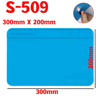 Alfombrilla Silicona ESD Aislante Térmica Resistente Calor para Soldadura Reparación Computadora/Teléfono (Kit Mantenimiento)