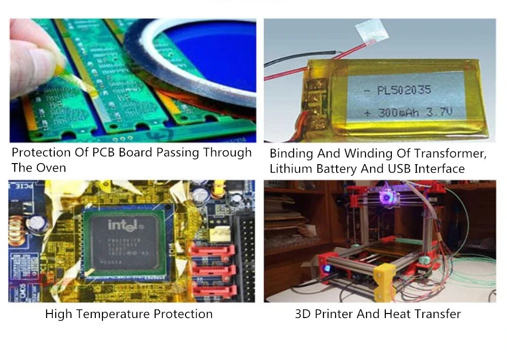 Cinta Adhesiva Alta Temperatura BGA Aislante Térmico (10mm Ancho) Protección Placa Impresión 3D (1 Unidad)
